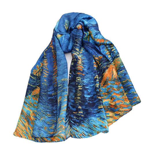 Van Gogh Starry Over the Rhone Silk Art Scarf