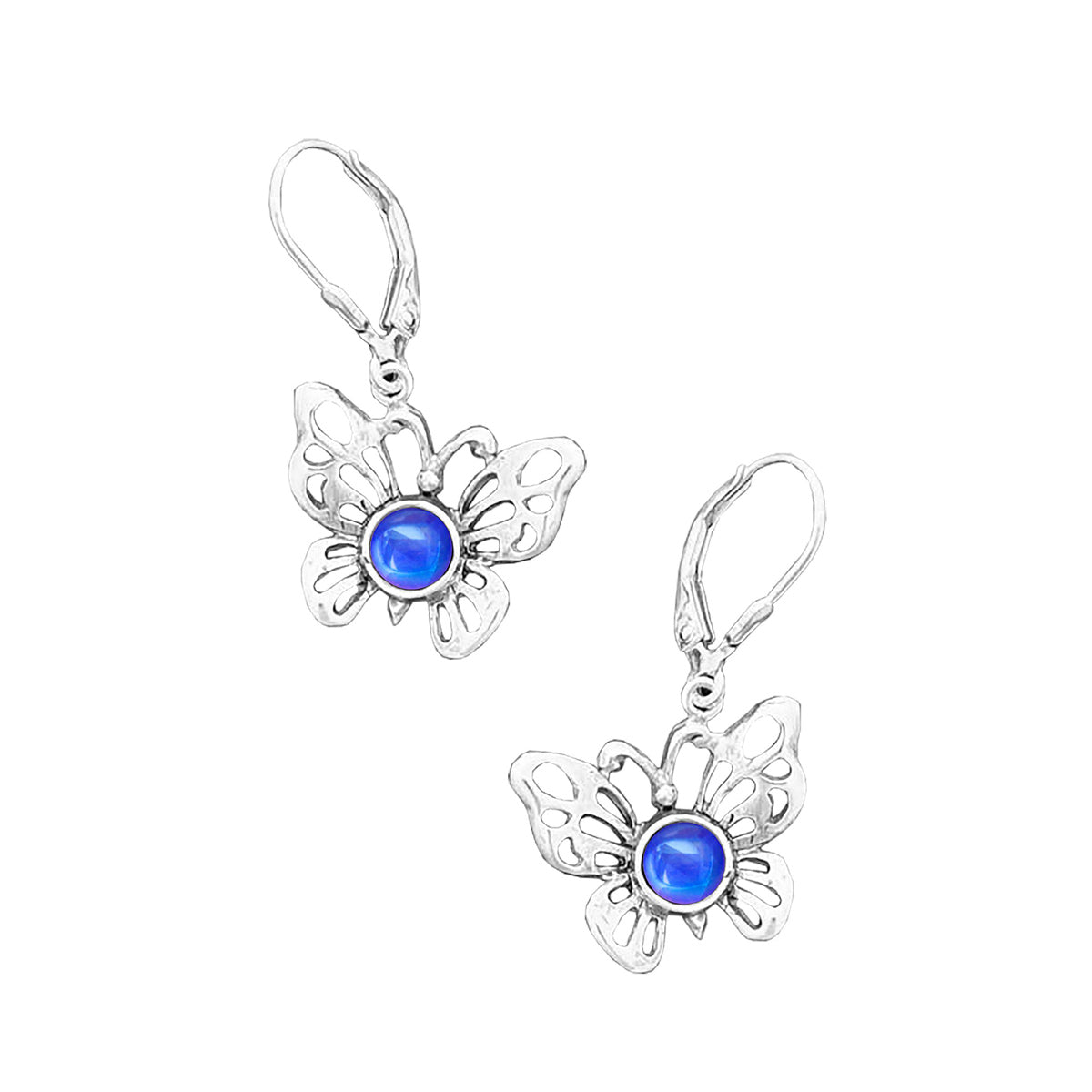 Violet Crystal Sterling Silver Butterfly Necklace