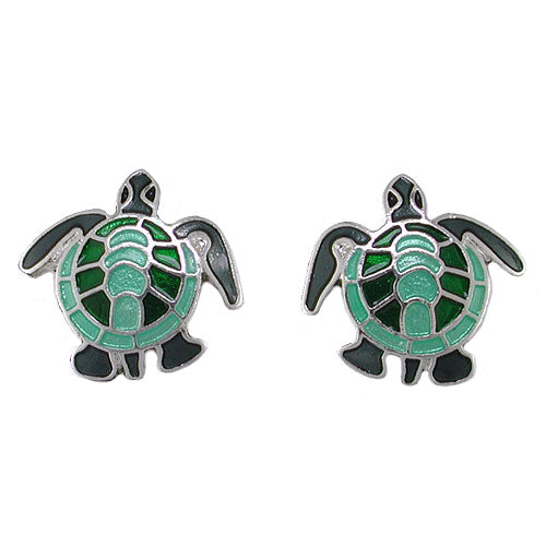 Green Sea Turtle Post Earrings