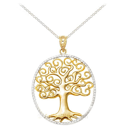 Tree of Life Necklace Titanium Steel 18K Gold Plated Tree of Life Pend
