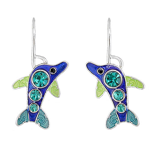 Crystal Dolphin Earrings