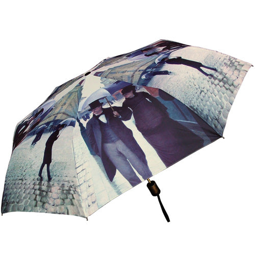 Caillebotte Rainy Day in Paris Folding Umbrella