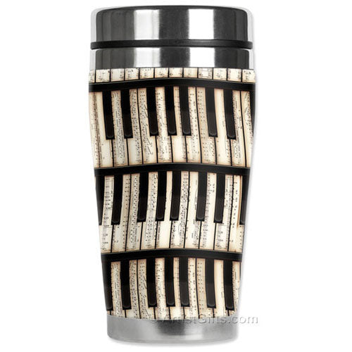 Piano Design Music Travel Mug