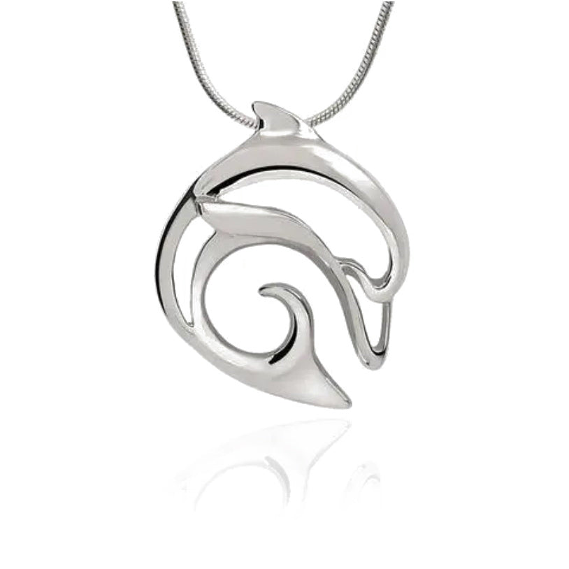 Sculpted Silver Dolphin Necklace