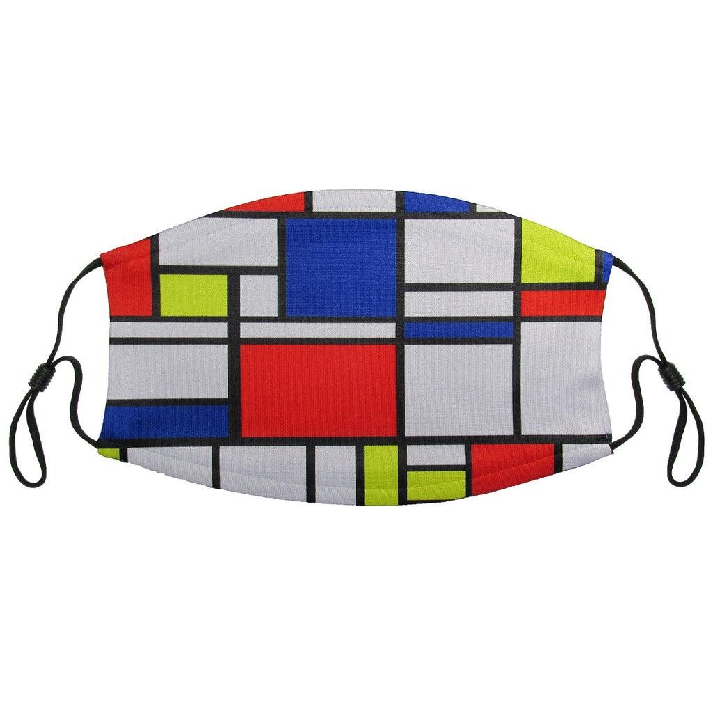 Abstract Art Piet Mondrian Adjustable Facemask