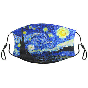 Van Gogh Starry Night Facemask with Filter Pocket