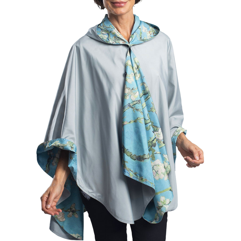 Almond Blossoms Poncho Reverse Side
