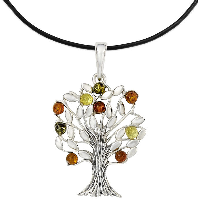 Multi Amber Tree of Life Necklace