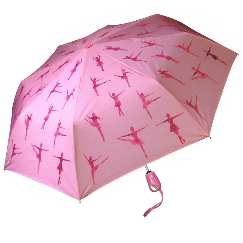 Watercolor Ballerina Pink Folding Umbrella
