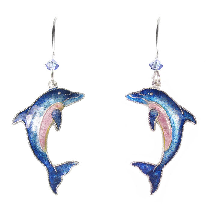 Cloisonne Dolphin Earrings