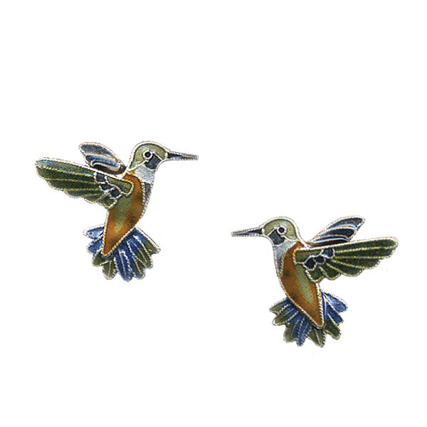 Black Chinned Hummingbird Post Earrings