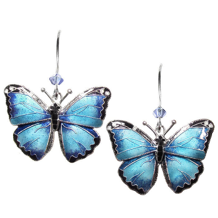 Matching Blue Morpho Butterfly Earrings - Sold Separately