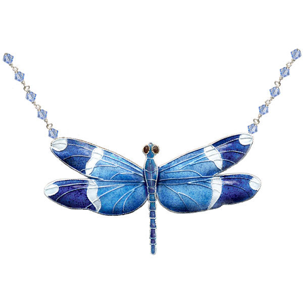 Matching Blue Banded Dragonfly Necklace - Sold Separately