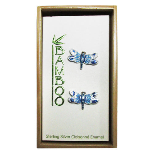 Blue Dragonfly Post Earrings in Gift Box
