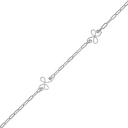 Link & Flower Silver Eyeglass Chain Detail