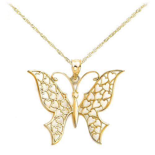 Heart Wing Gold Butterfly Necklace