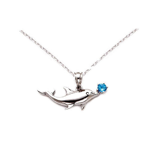 Blue Topaz Dolphin Necklace