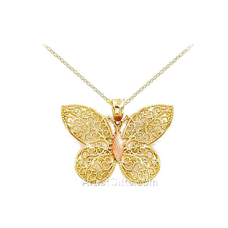 Filigree Gold Butterfly Necklace