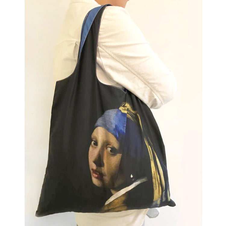 Model with Girl with Pearl Earring Tote Bag