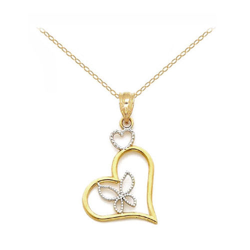 Gold Butterfly & Heart Necklace