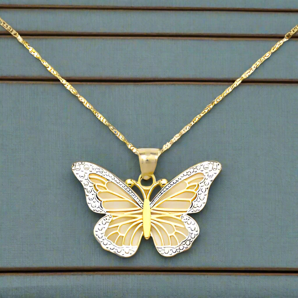14k Gold Monarch Butterfly Necklace - Customer Favorite!