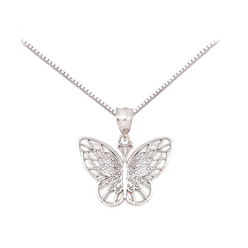 Sterling Silver Butterfly Pendant Necklace