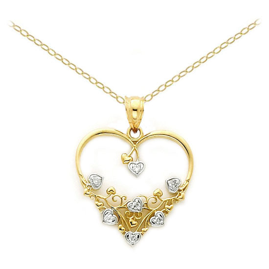 Flower Heart with Color Border Stainless Cremation Pendant Necklace