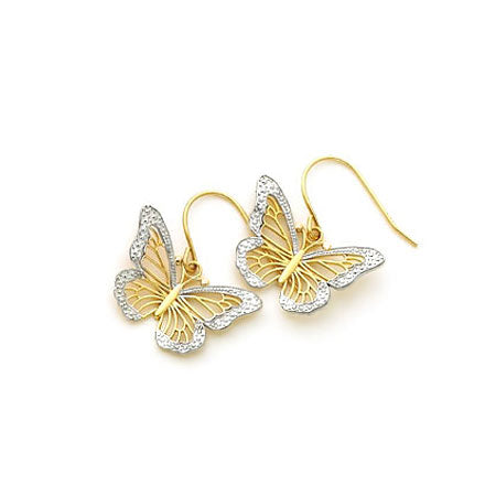 14k Gold Monarch Butterfly Earrings