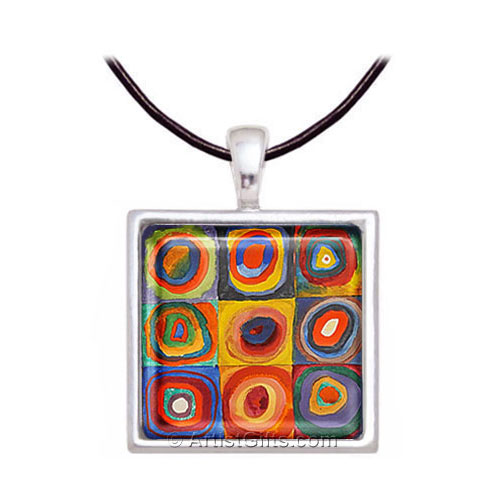 Kandinsky Abstract Art Glass Necklace