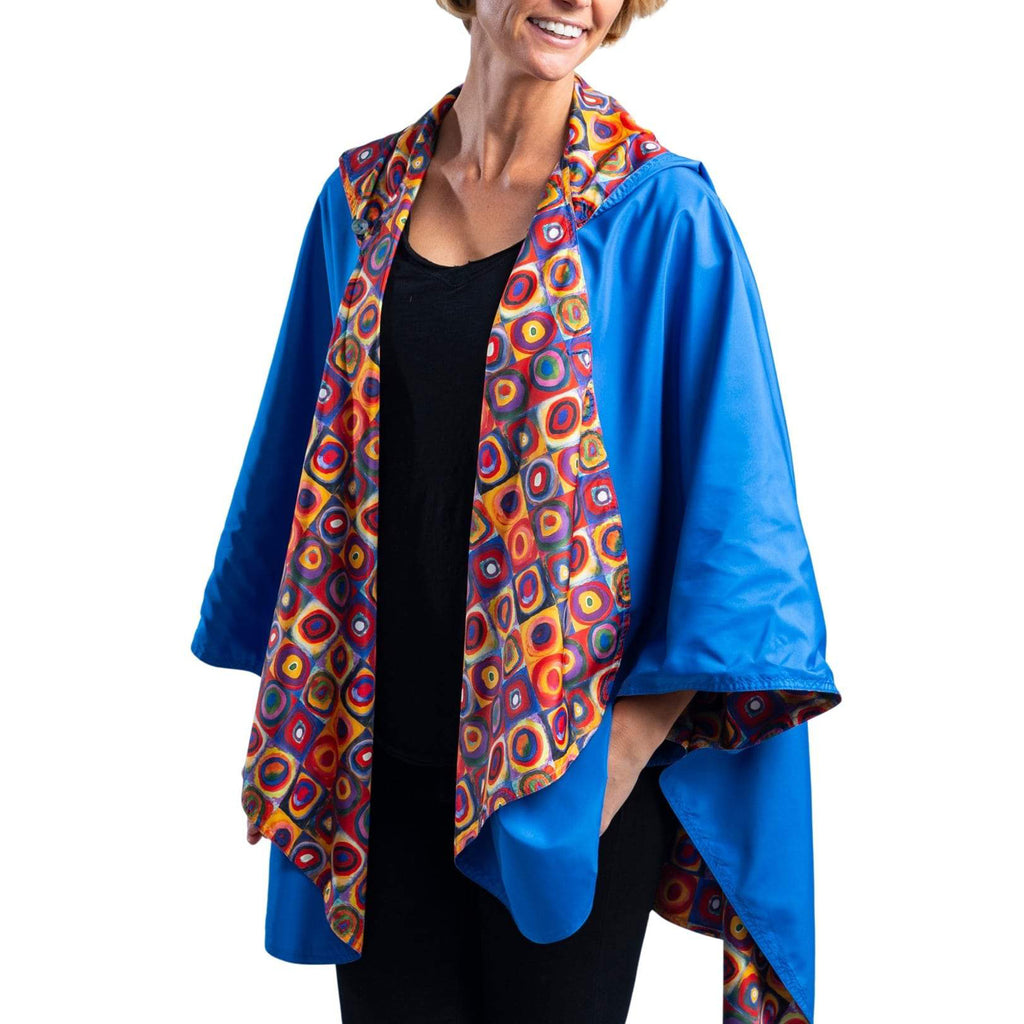 Color Study Rain Poncho Reverses to Royal Blue