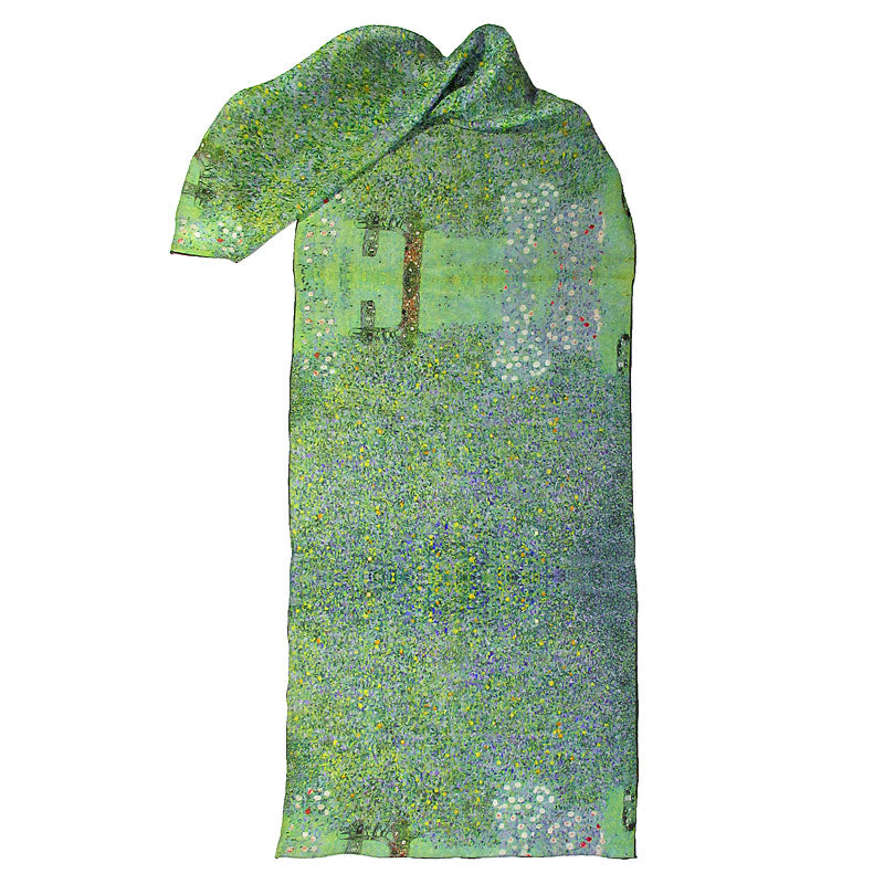 Roses Under Tree Klimt Scarf - Full View
