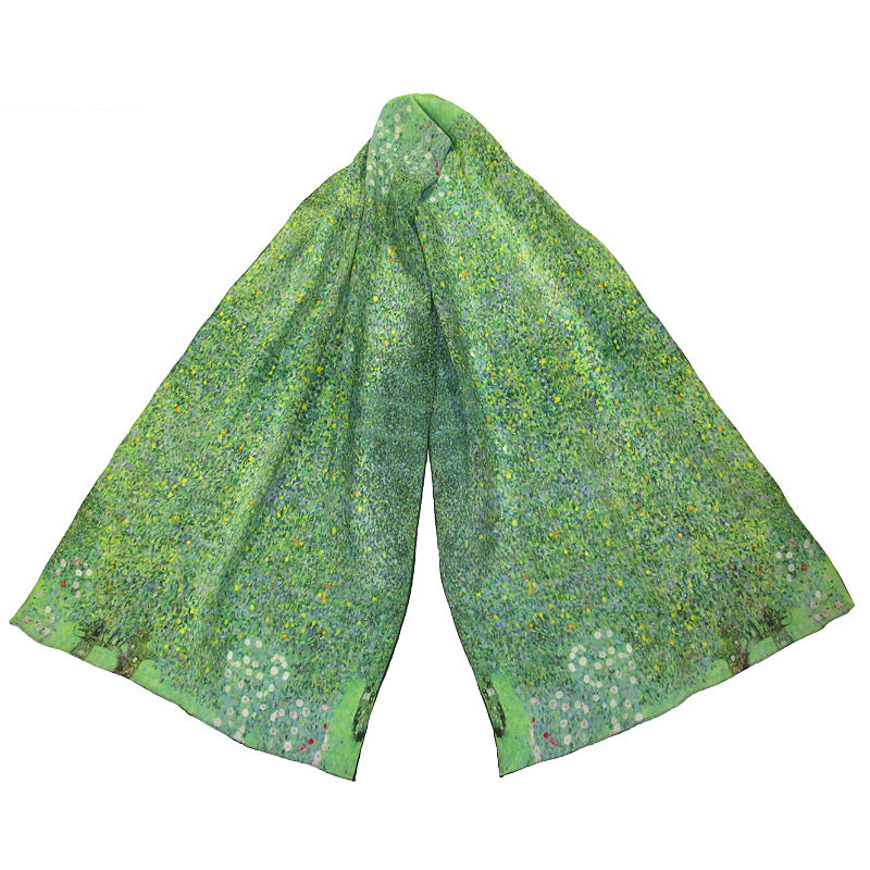 Klimt Roses Under Trees Art Scarf