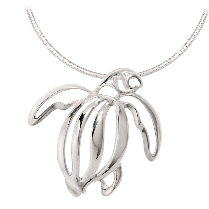Loggerhead Silver Sea Turtle Necklace