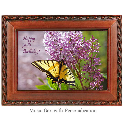 Lilac & Swallowtail Butterfly Music Box