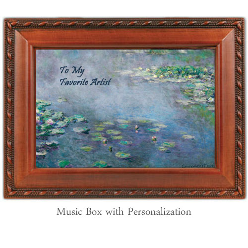 Monet Water Lilies Music Box - Woodgrain