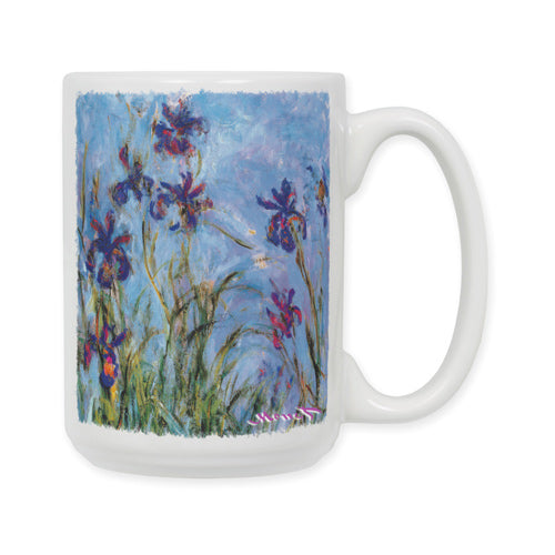 Monet Lilac Irises Ceramic Coffee Mug