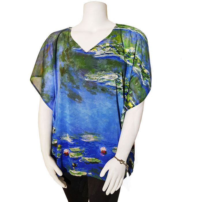 Monet Water Lilies Popover Art Top or Scarf