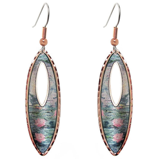 Monet Water Lilies Long Earrings