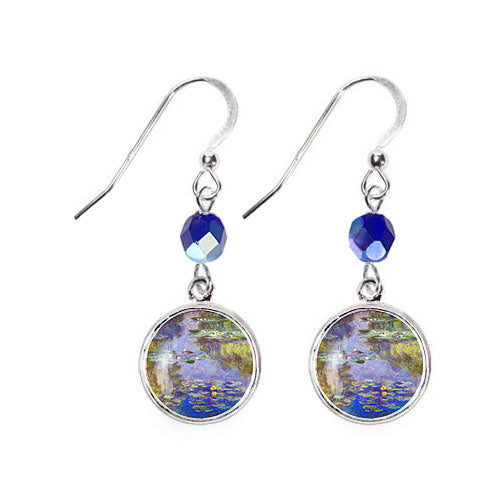 Monet Reflections Art Glass Earrings