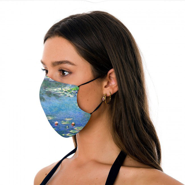Water Lilies Face Mask on Model