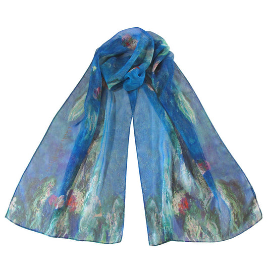 Monet Water Lilies 1 Chiffon Scarf