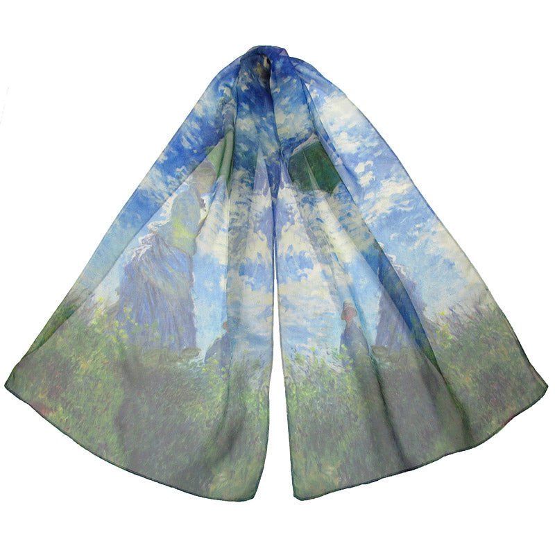 Monet Woman with Parasol Art Scarf