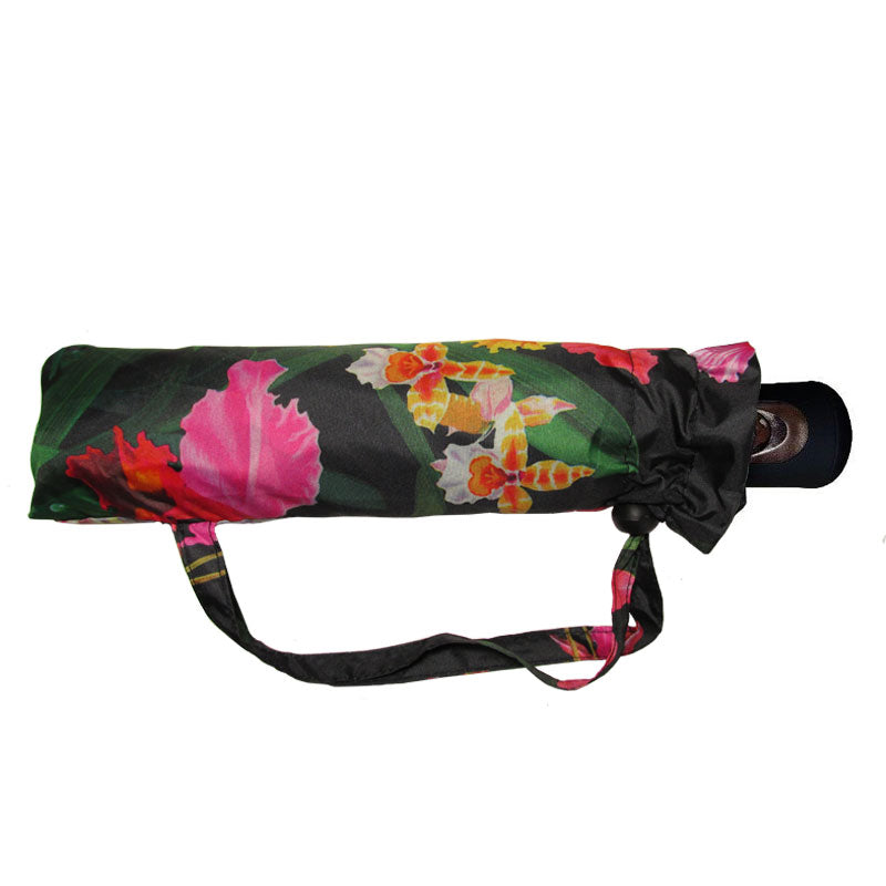 Auto Folding Orchid Umbrella in Matching Cover