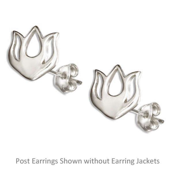 Water Lily Post Earrings without Earring Jackets