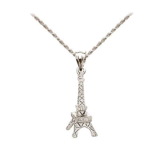 Eiffel Tower Charm Pendant Necklace in Sterling Silver with Chain -  Walmart.com