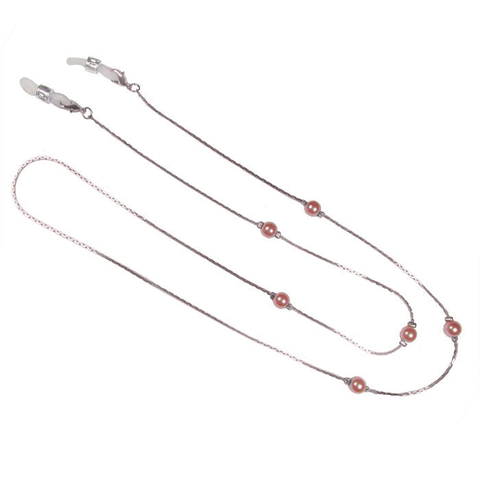 Pearl Pink Bead Eyeglass Chain