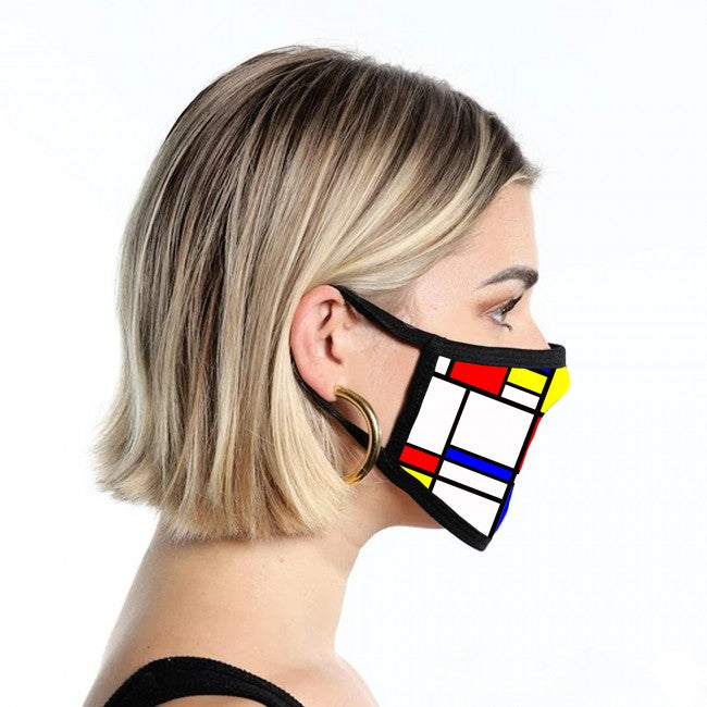 Piet Mondrian Art Facemask Side