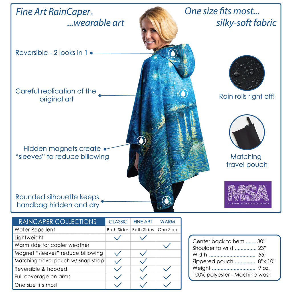Features of RainCaper Art Rain Ponchos