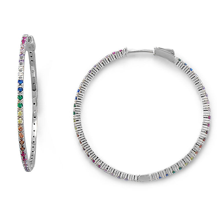 Matching Rainbow Sparkle Hoop Earrings - Sold Separately