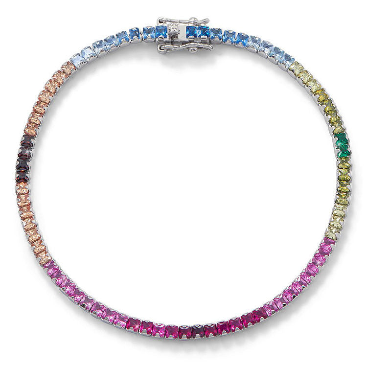 Matching Rainbow Sparkle Tennis Bracelet  - Sold Separately